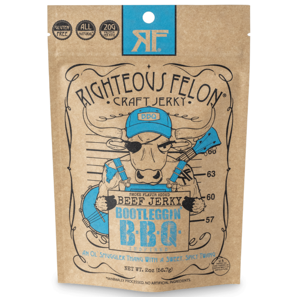 Righteous Felon Bootleggin' BBQ Beef Jerky 2oz (8ct)