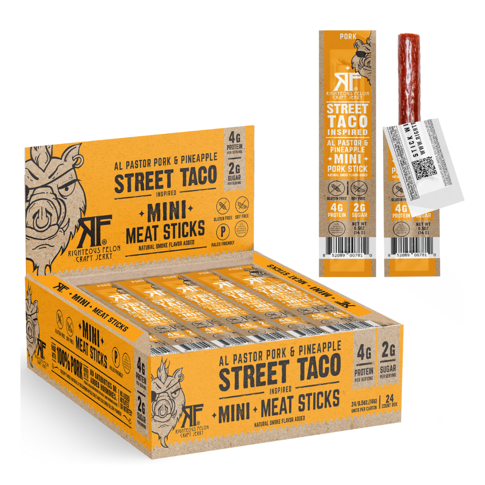 Righteous Felon Street Taco Pork Stick Minis 0.5oz (24ct) – RTZN