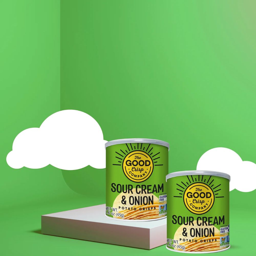 The Good Crisp Sour Cream & Onion Potato Crisps Grab & Go Can 1.6oz (12ct) lifestyle image