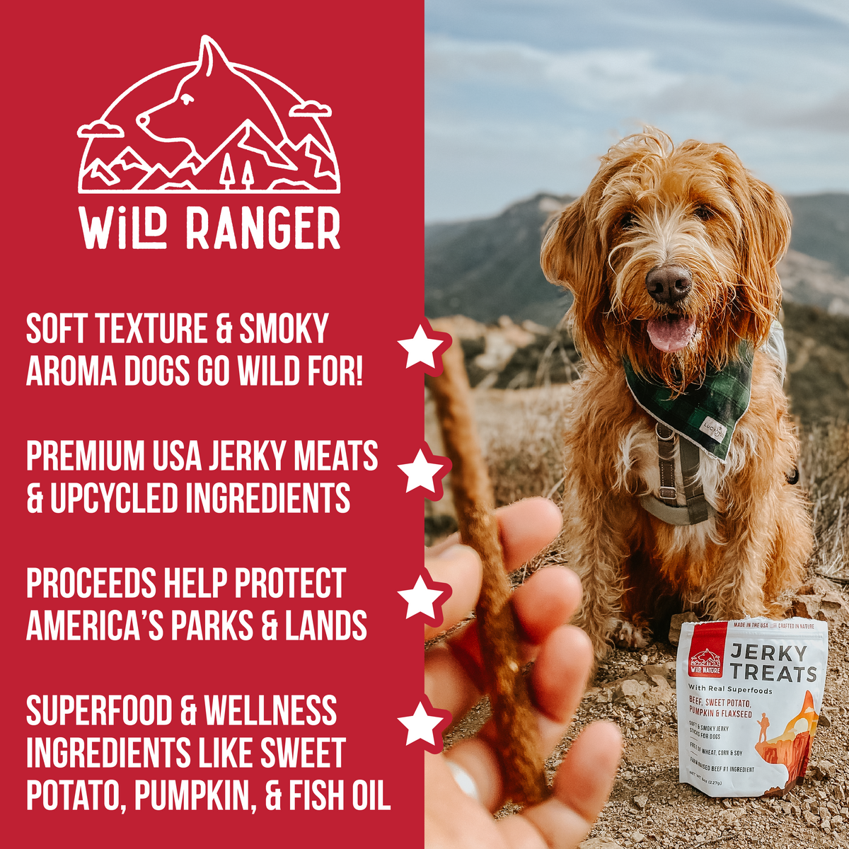 Wild Ranger Beef Jerky Dog Treats 8oz (6ct)