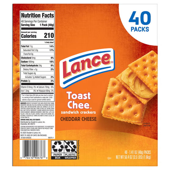 Lance Toast Chee Crackers - Cheddar Cheese