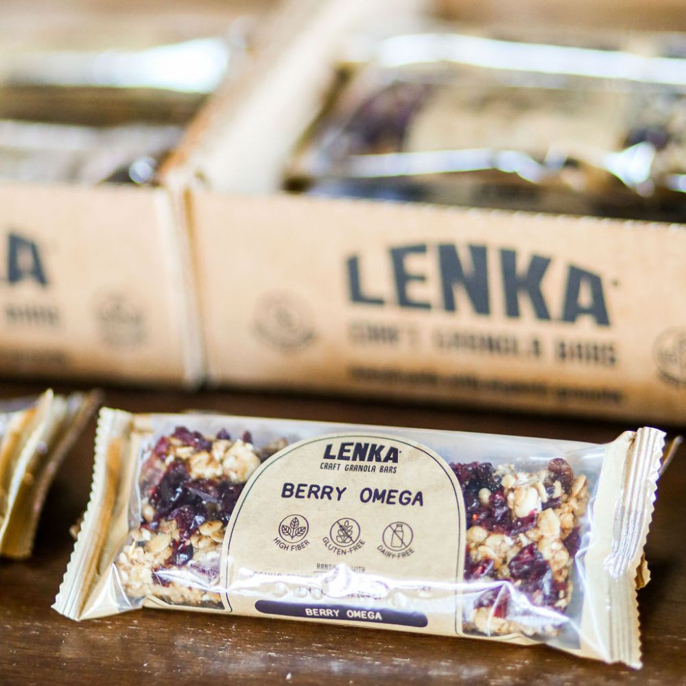 Lenka Berry Omega Granola Bars 2.25oz lifestyle image