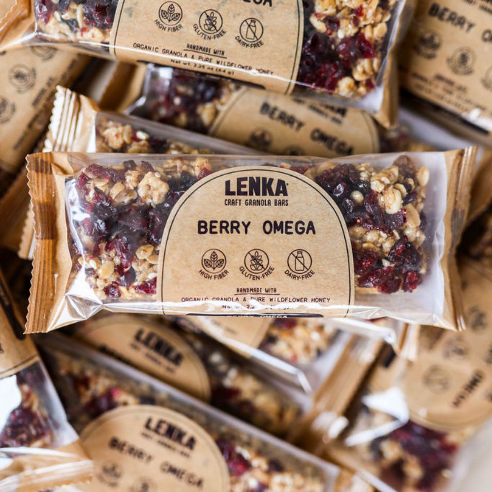Lenka Berry Omega Granola Bars 2.25oz lifestyle image