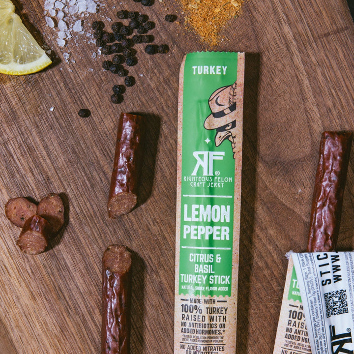 Righteous Felon Lemon Pepper Turkey Stick Club Pouch 12oz