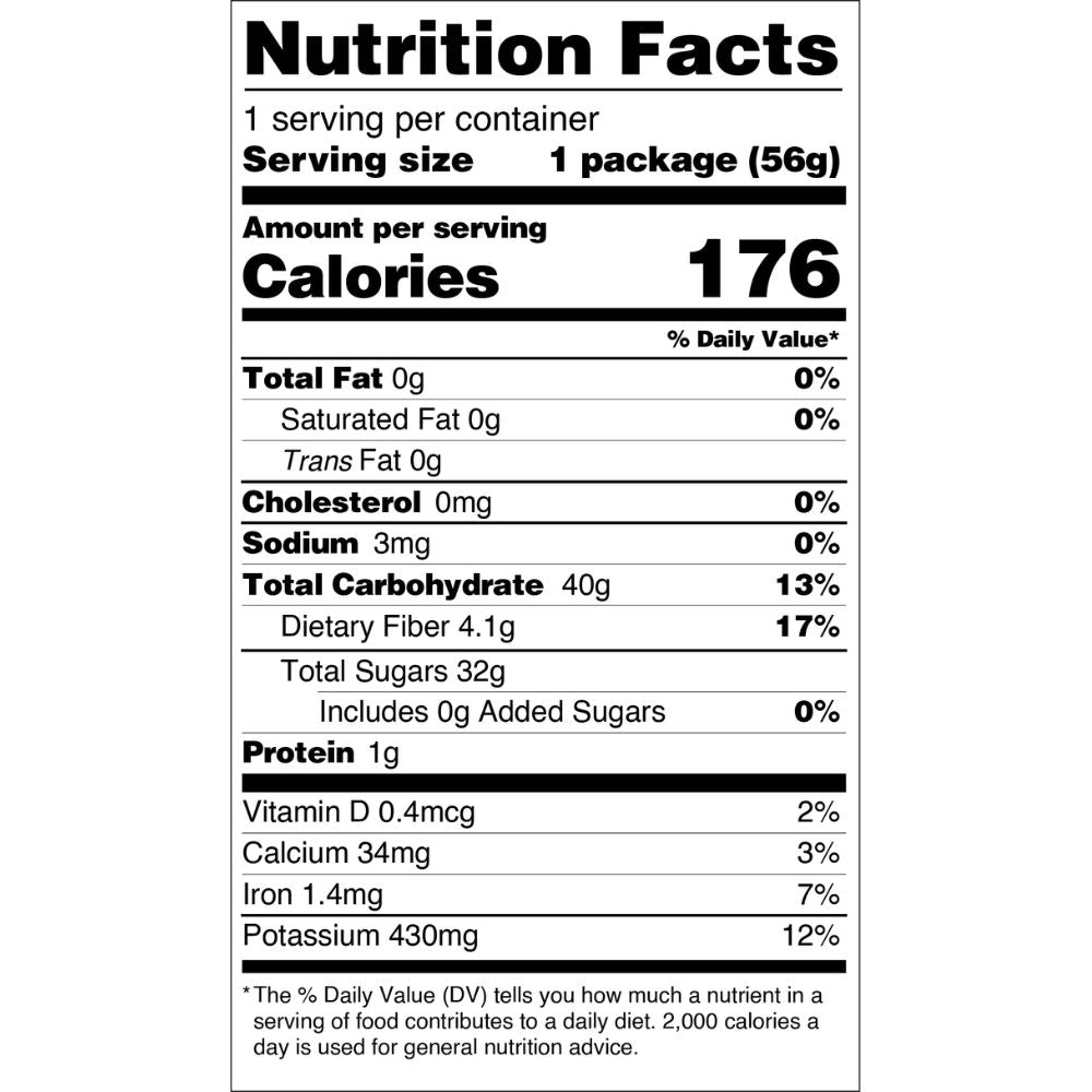 Mavuno Harvest Organic Dried Tropical Mix 2oz nutrition facts and ingredients
