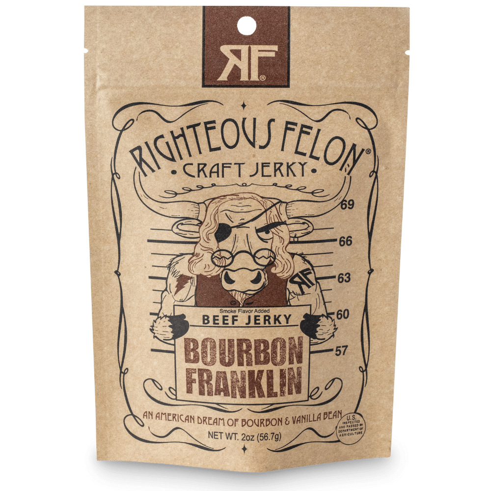 Righteous Felon Bourbon Franklin Beef Jerky 2oz (8ct)