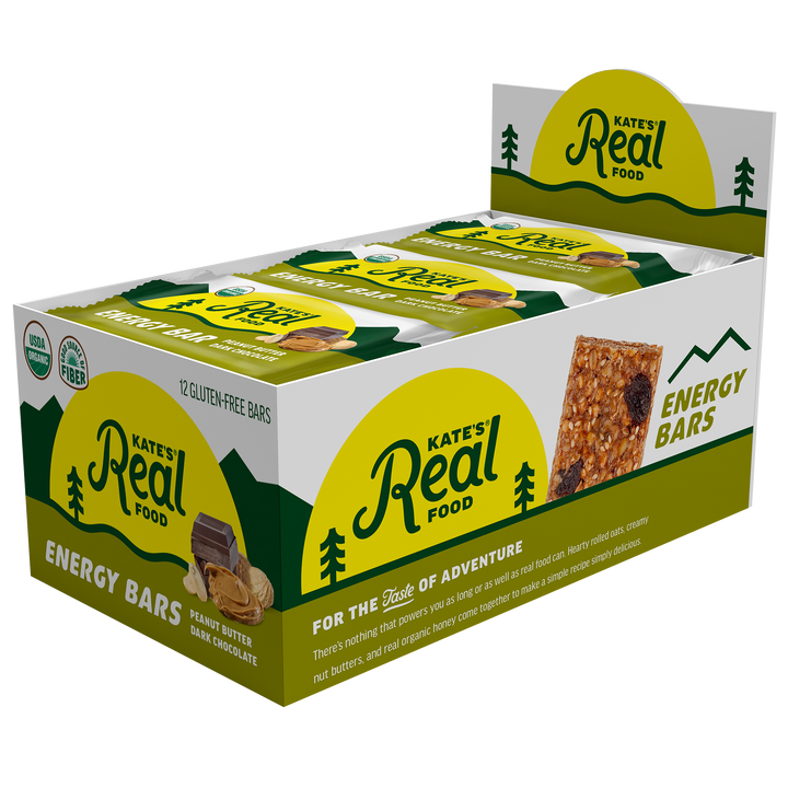 Kate's Real Food Peanut Butter Dark Chocolate Oat Energy Bar 2.2oz (12ct)