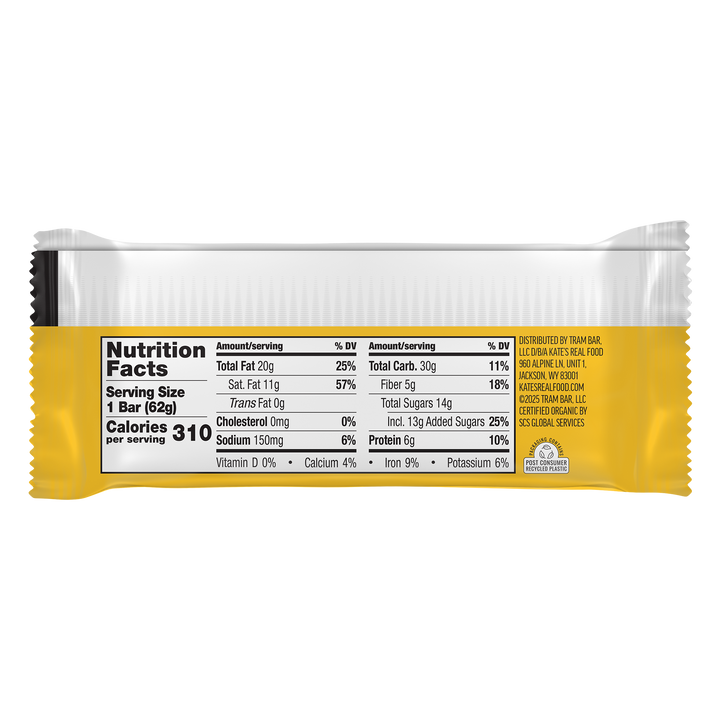 Kate's Real Food Lemon Coconut Oat Energy Bar 2.2oz (12ct)