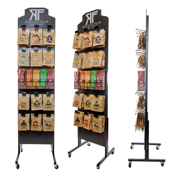 Righteous Felon Jerky Tall Rack Display RTZN Brand Strategy