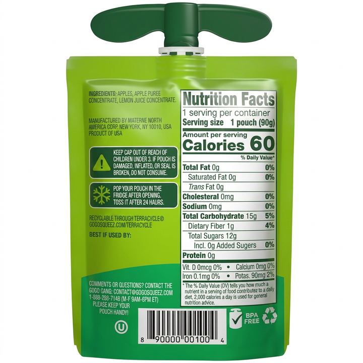 GoGo SqueeZ Apple Apple Applesauce Pouch 3.2oz (48ct)