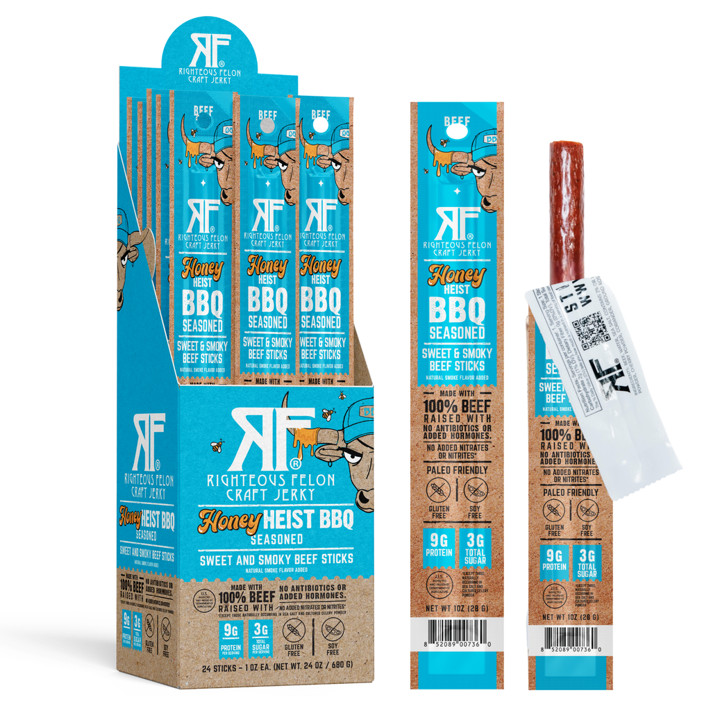 Righteous Felon Honey Heist BBQ Beef Stick 1oz (24ct) – RTZN Brand