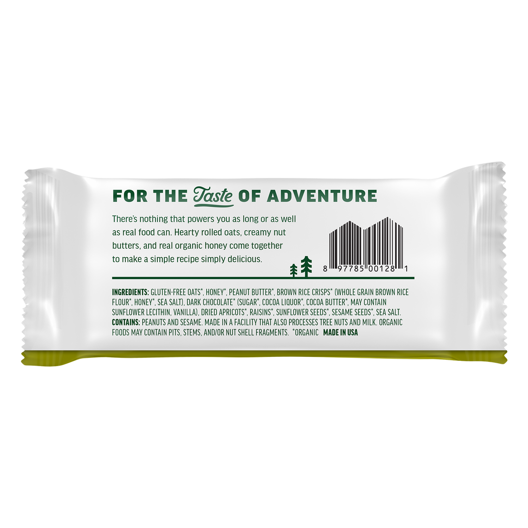 Kate's Real Food Peanut Butter Dark Chocolate Oat Energy Bar 2.2oz (12ct)