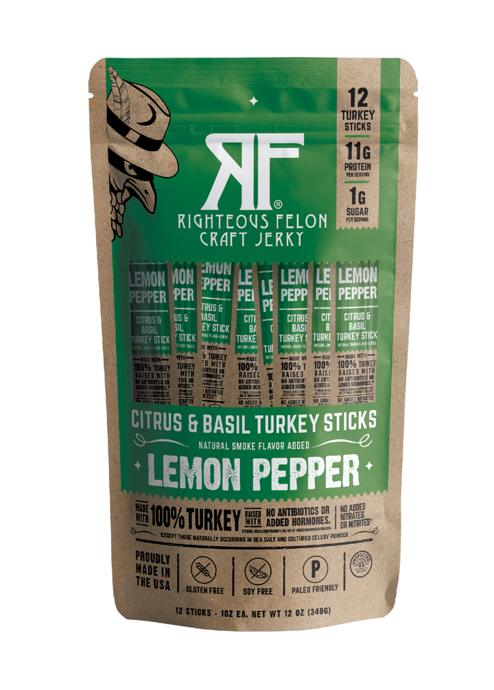 Righteous Felon Lemon Pepper Turkey Stick Club Pouch 12oz