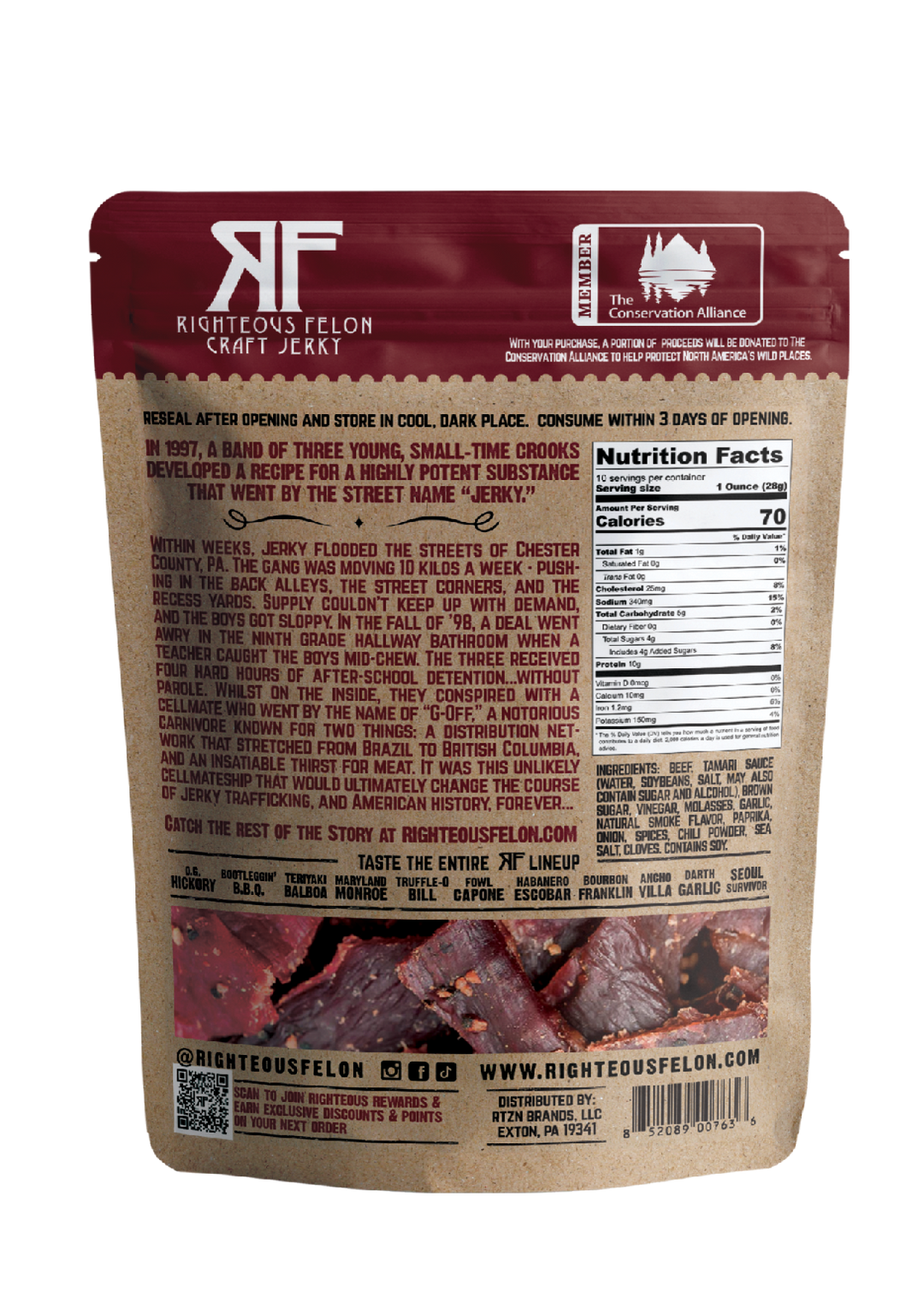 O.G. Hickory Beef Jerky Bulk Bag 10oz