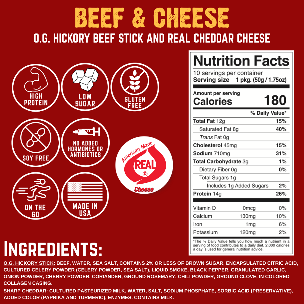 Beef & Cheese NFP & ingredients
