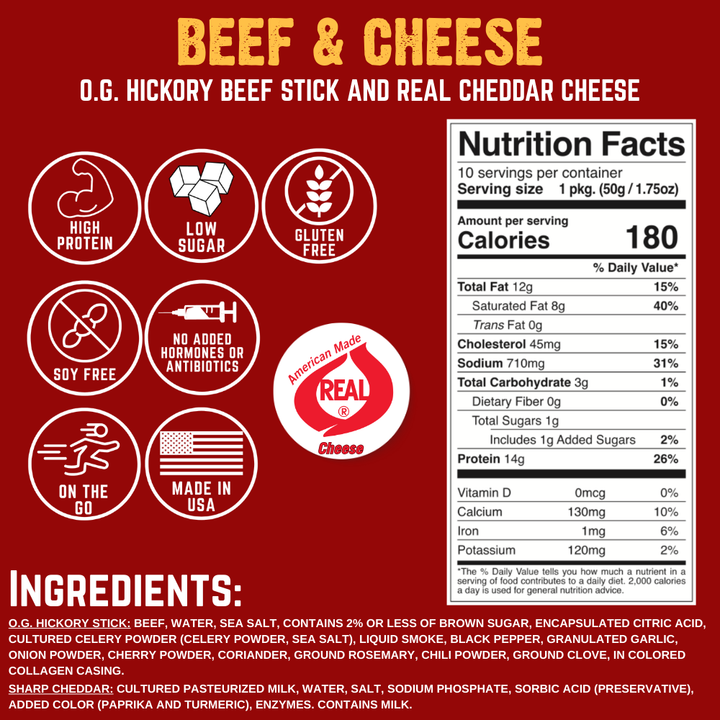 Beef & Cheese NFP & ingredients

