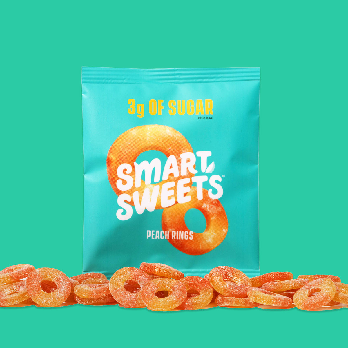 SmartSweets Peach Rings 1.8oz lifestyle image