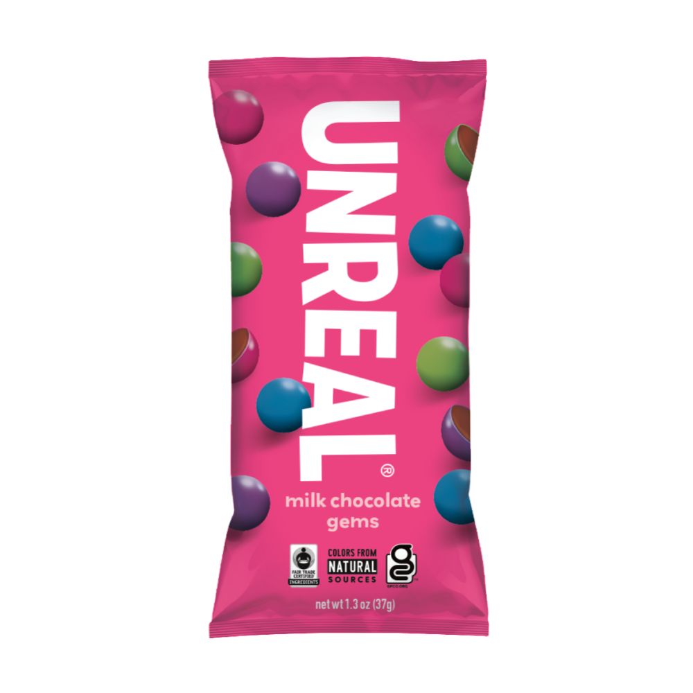 UnReal Milk Chocolate Gems Snack Pack 1.5oz 