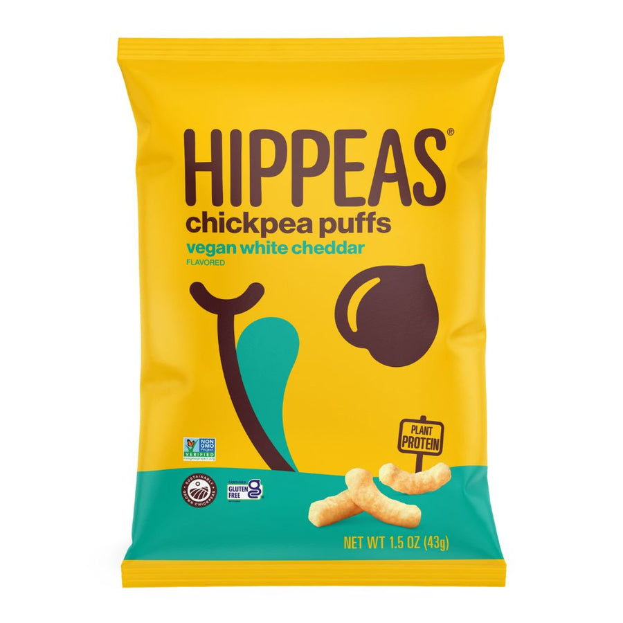 Hippeas Vegan White Cheddar Chickpea Puffs 1.5oz (12ct) RTZN Brand