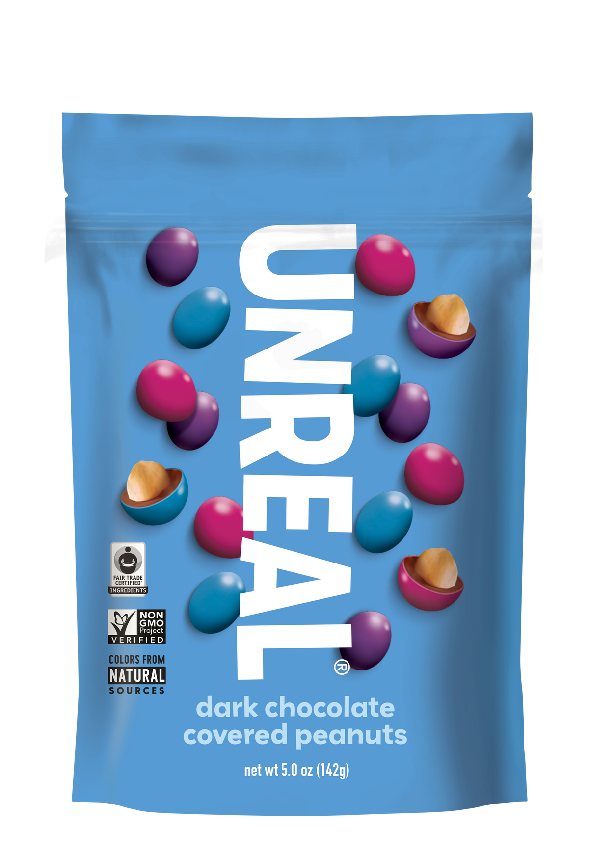 UnReal Dark Chocolate Peanut Gems Pouch Bag 5oz (6ct)