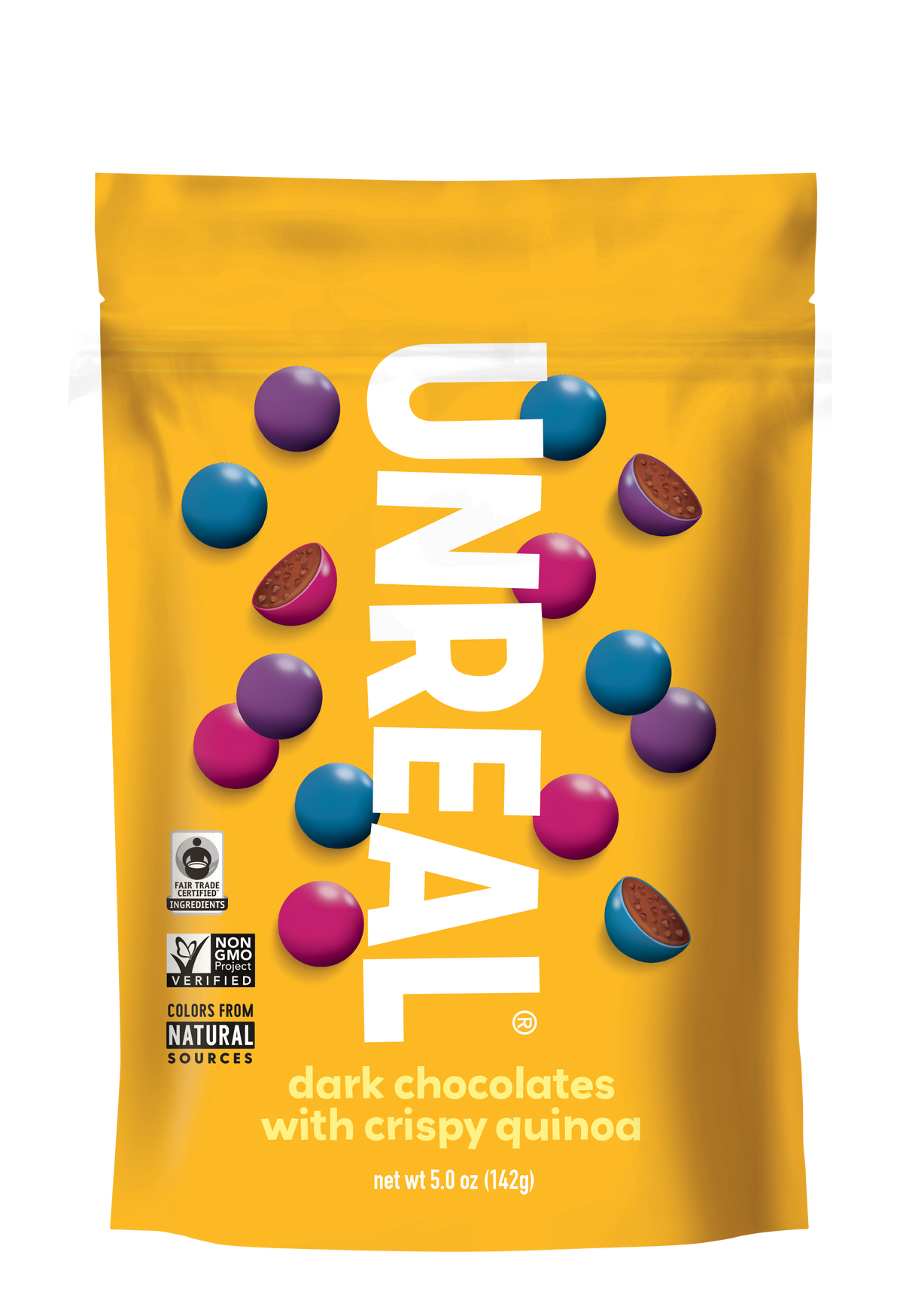 UnReal Dark Chocolate Crispy Quinoa Gems Pouch Bag 5oz (6ct)