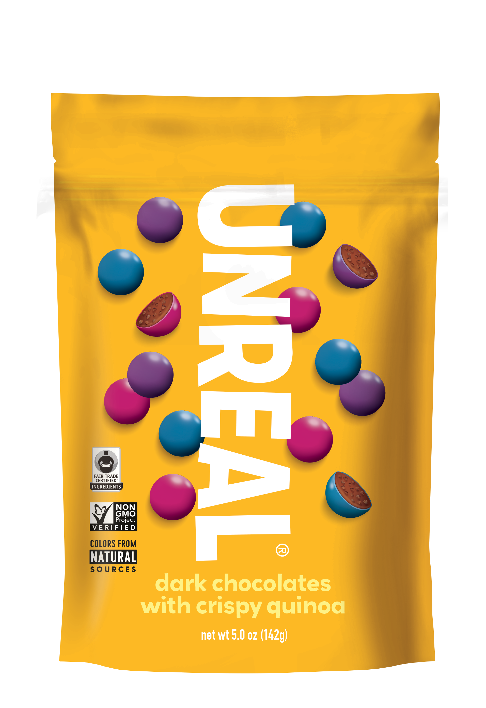 UnReal Dark Chocolate Crispy Quinoa Gems Pouch Bag 5oz (6ct)