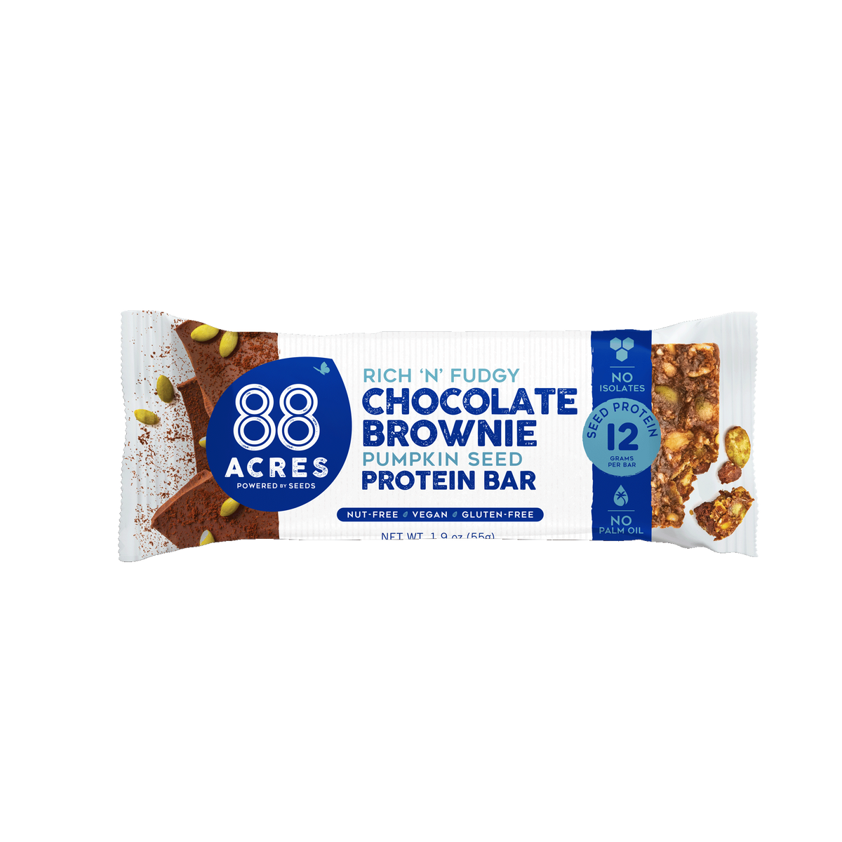 88 Acres Dark Chocolate Brownie Protein Seed Bar 1.9oz (9ct)