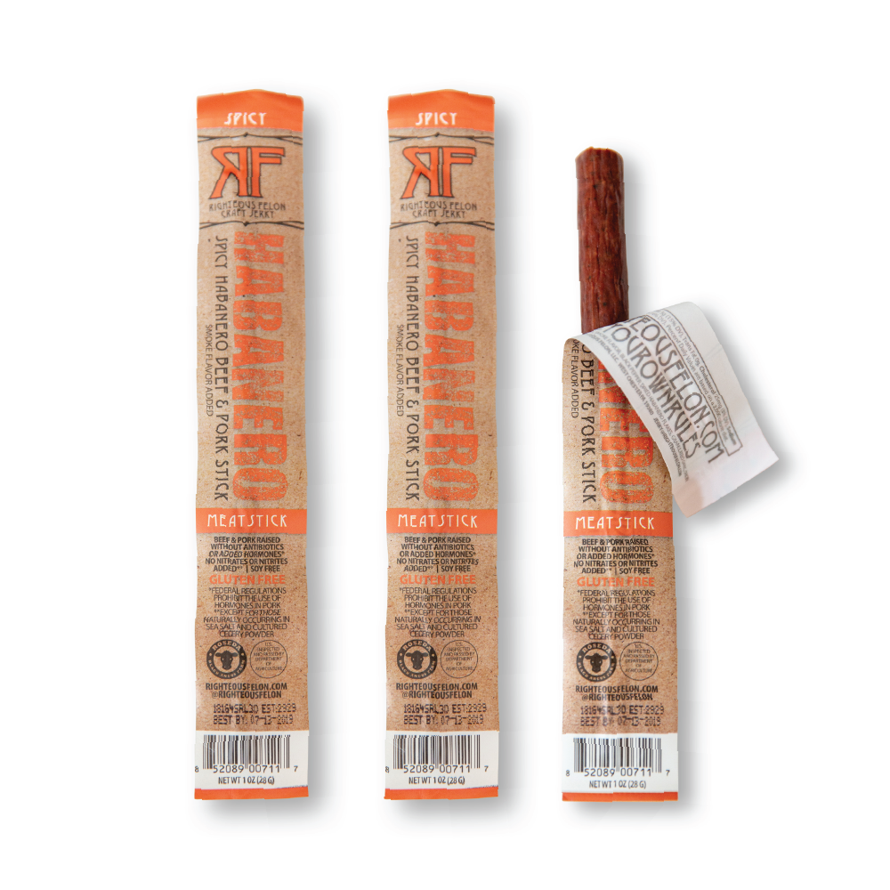 Righteous Felon Habanero Snack Sticks 1oz (24ct)