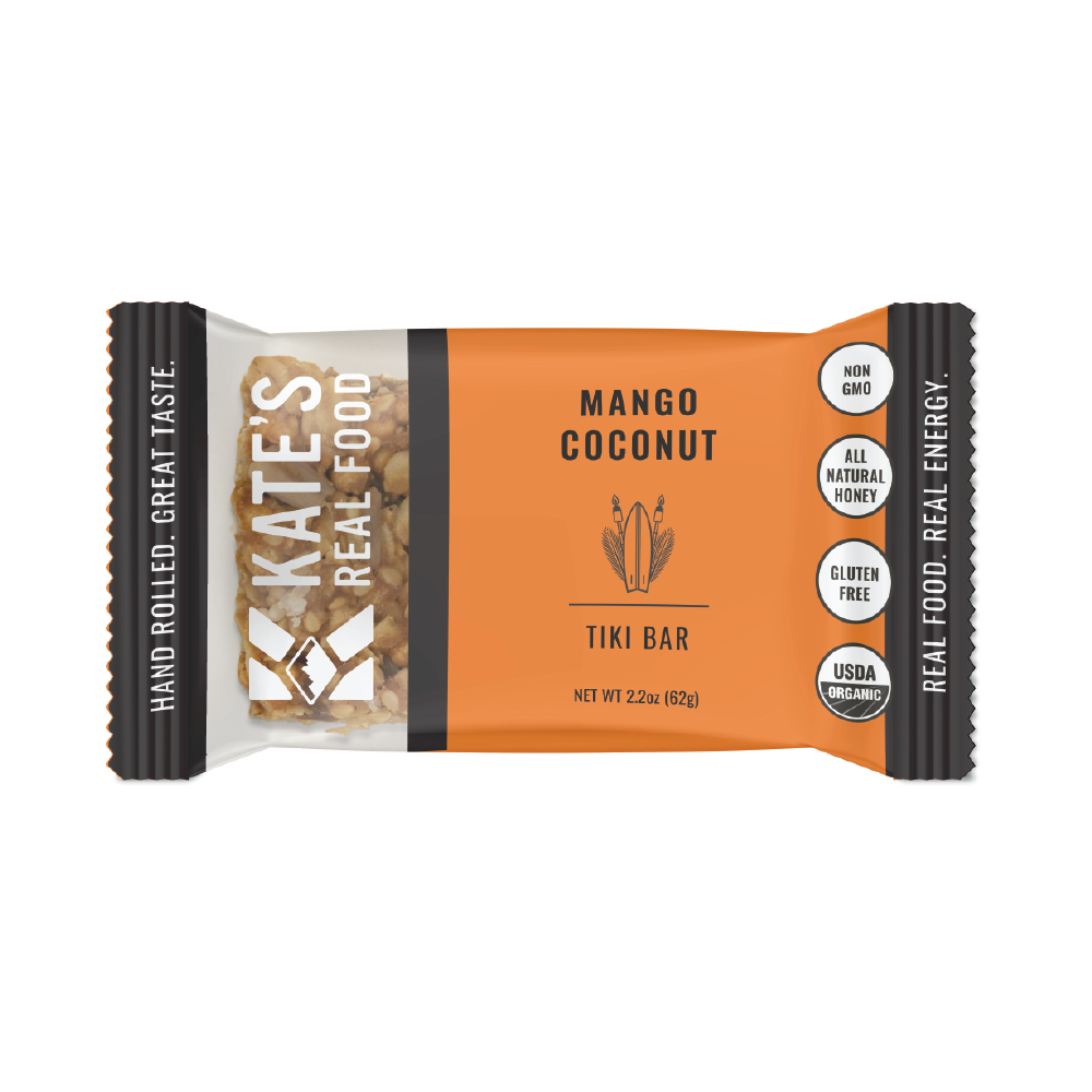 Kate&#39;s Real Food &quot;Tiki&quot; Mango Coconut Oat Energy Bar 2.2oz (12ct)