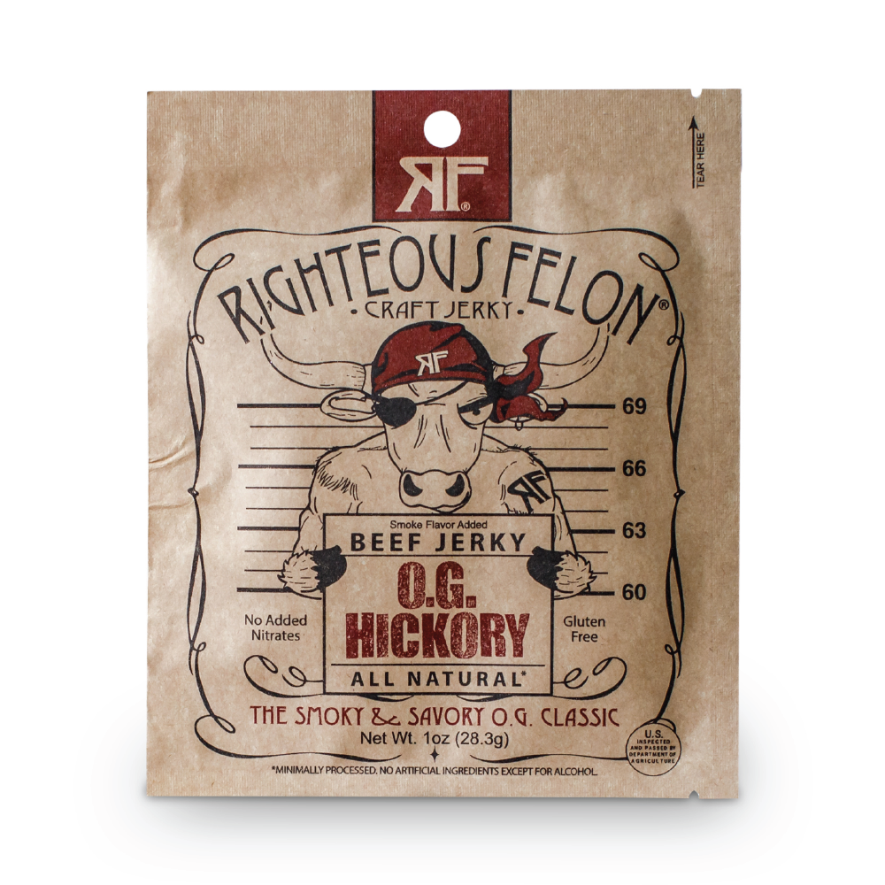 Righteous Felon 1oz O.G. Hickory Beef Jerky (16ct)