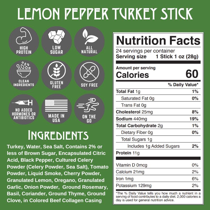 NEW Lemon Pepper Turkey Stick - 24 Pack