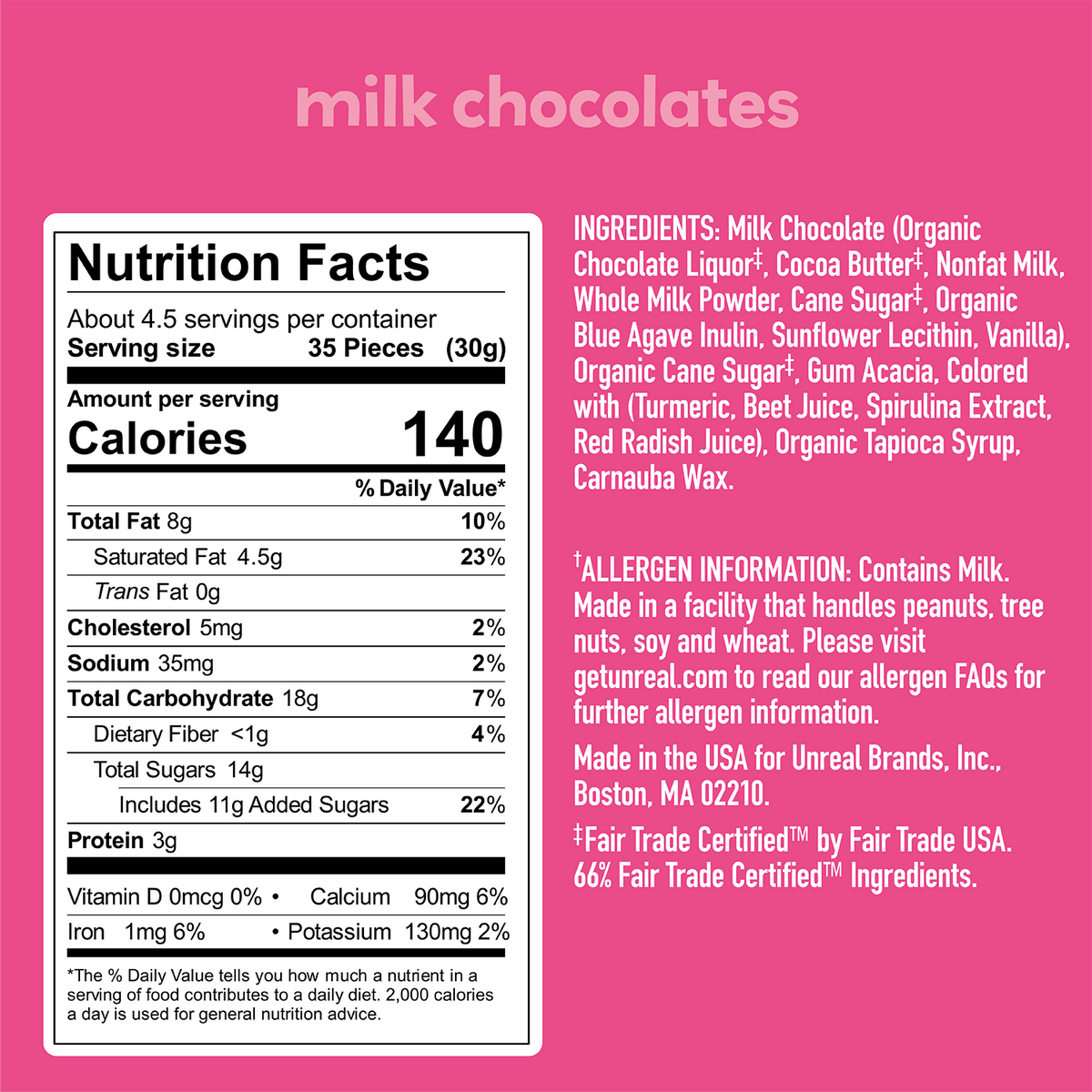 UnReal Milk Chocolate Gems Pouch Bag 5oz (6ct)