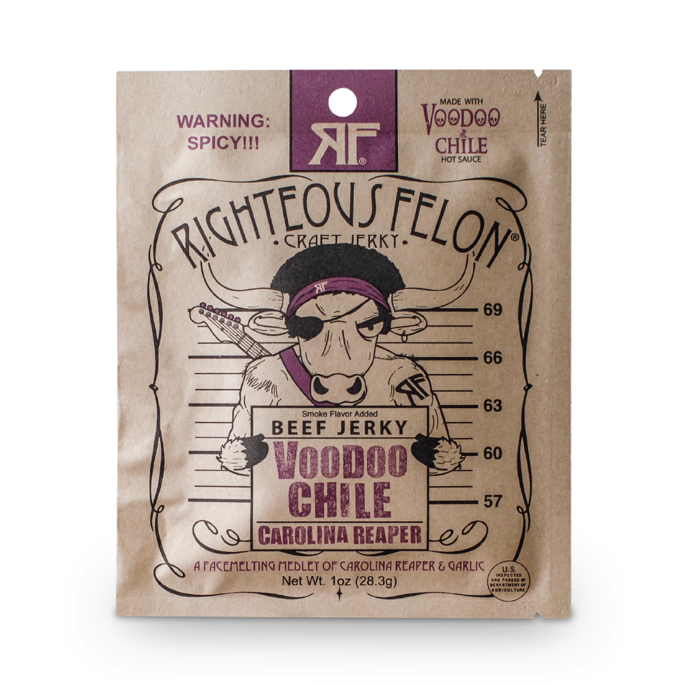Righteous Felon 1oz Voodoo Chile Beef Jerky (16ct)